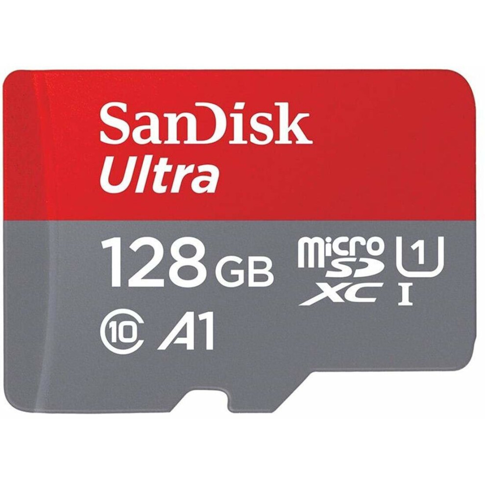 SanDisk Ultra 128GB microSDXC Memory Card  + SD Adapter with A1 App Performance  up to 100MB/s, Class 10, U1