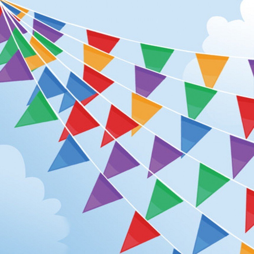 Joykey Multi-color Pennant Banner 200 Flags Nylon Bunting Banner Triangle Decoration Flag for Party Outdoor Garden