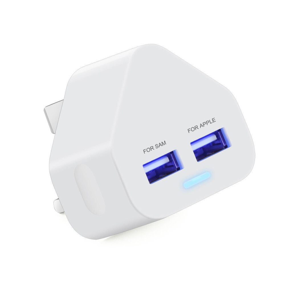 Ameego Dual 2AMP/2000mAh Rapid Double Speed Universal USB Charger With Smart IC UK Plug For iPhone / iPad / iPod / Samsung Galaxy Tab / HTC /...