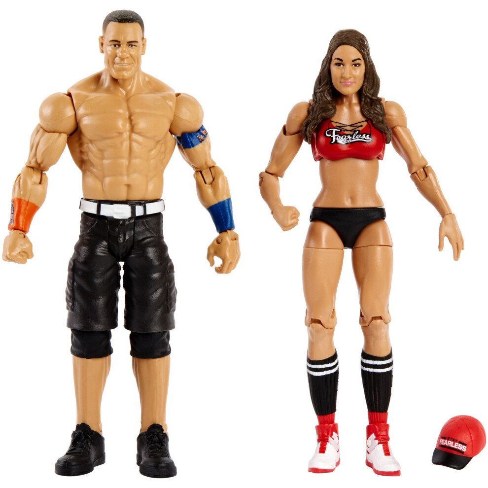 WWE FMH64 John Cena and Nikki Bella, Colours/Styles May Vary, 2-Pack