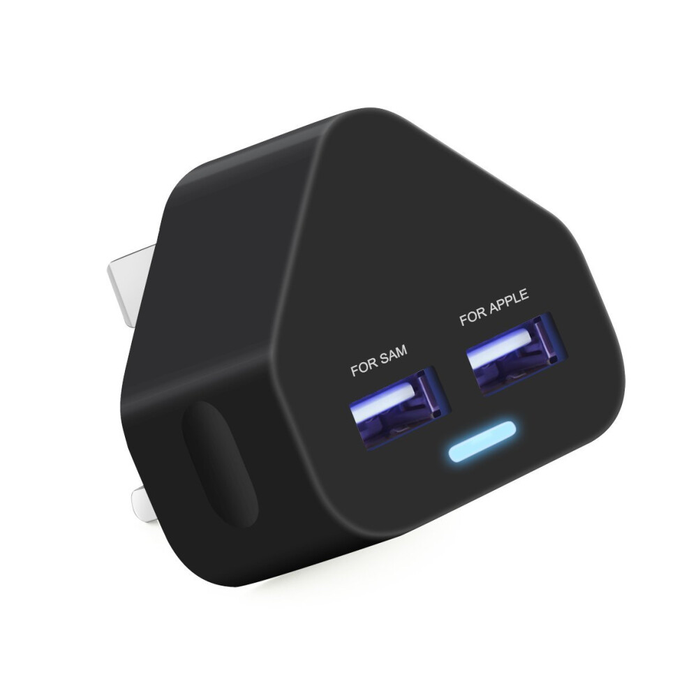 Ameego Dual 2AMP/2000mAh Rapid Double Speed Universal USB Charger With Smart IC UK Plug For iPhone / iPad / iPod / Samsung Galaxy Tab / HTC /...