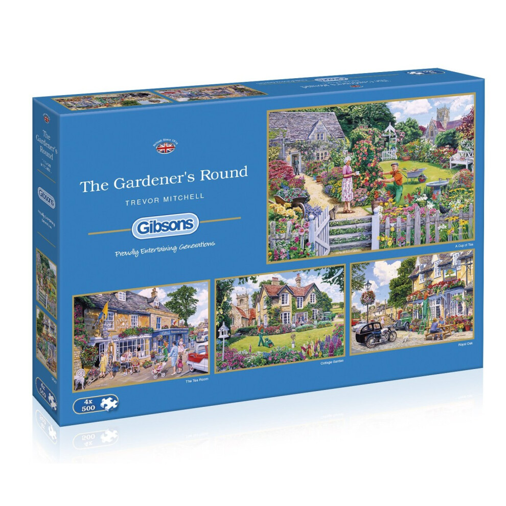 Gibsons The Gardener's Round Jigsaw Puzzle, 4x500 piece