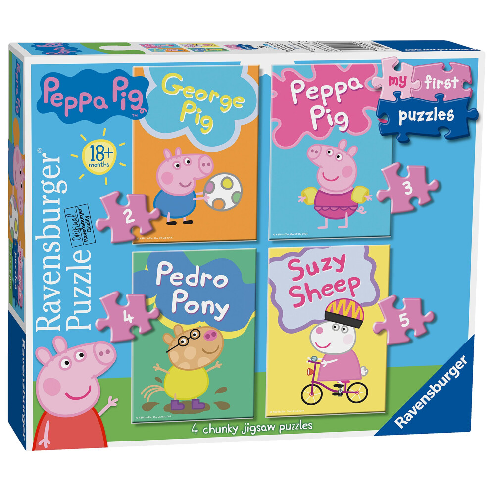 Ravensburger My First Puzzle, Peppa Pig (2, 3, 4 & 5pc) Jigsaw Puzzles