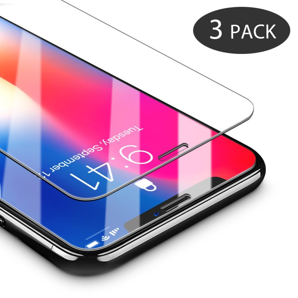 iPhone X Screen Protector,3-Pack GAVAER Premium Tempered Glass Screen Protector Ultra Film 0.33mm For iPhone X - [3D Touch Compatible] [9H...