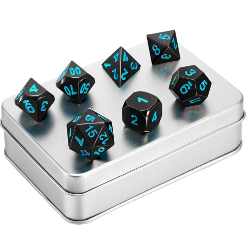 Gemini Dice Collection Bescon Gemini Glowing Polyhedral Dice Set - ICY Rocks Luminous 7-Piece RPG Dice In Brick Box IPad Mini Accessory Pouch Black - Foto 9