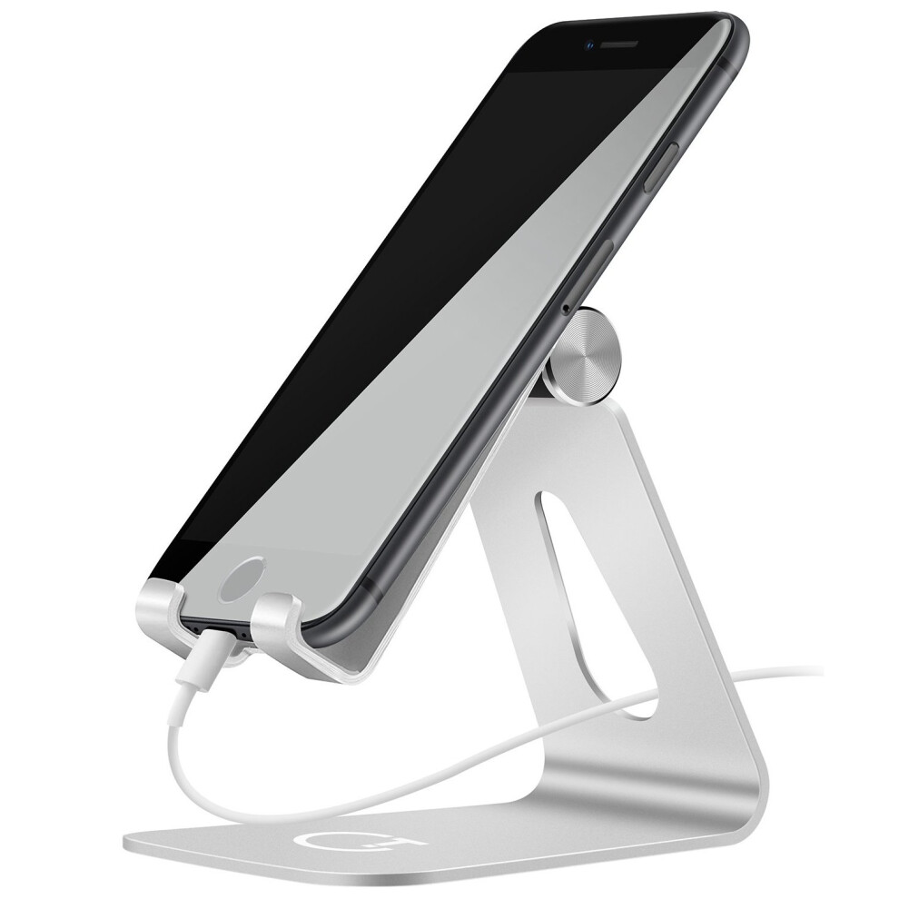 Gritin Phone Stand, Adjustable Phone Holder Stand Dock Holder - Full Aluminum Desktop Holder Stand for iPhone X 8 7 6 6s plus 5 5s 4 4s, Nintendo...