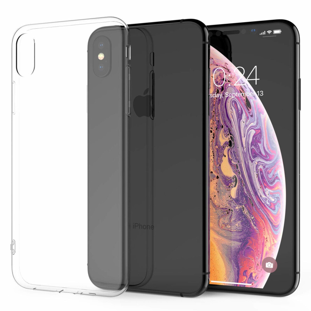 Caseflex Iphone Xs Max Case, Crystal Clear Transparent Gel [Slim Fit] [Anti Scratch] [Shock Absorbing] Protective Cover For Iphone Xs Max - Clear -... 5054937442964