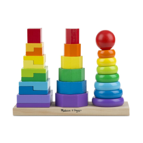 Melissa & Doug Melissa & Doug Geometric Stacker - Wooden Educational Toy 1
