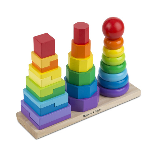 Melissa & Doug Melissa & Doug Geometric Stacker - Wooden Educational Toy 2