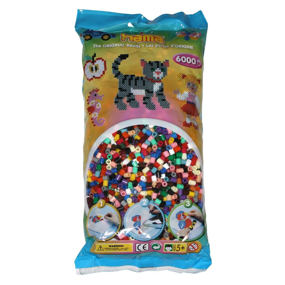 Hama - 205-67 - Bag of 6000 Beads 22 Colours Mix