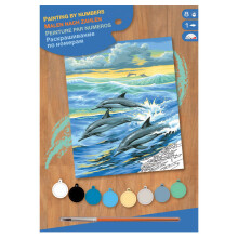 Pintura por Número - KSG - Golfinhos - Luminosos e Coloridos - Para Crianças a Partir dos 9 Anos