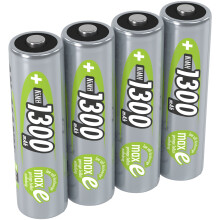 Pack mit 4 Ansmann AA Mignon Akkus 1300mAH