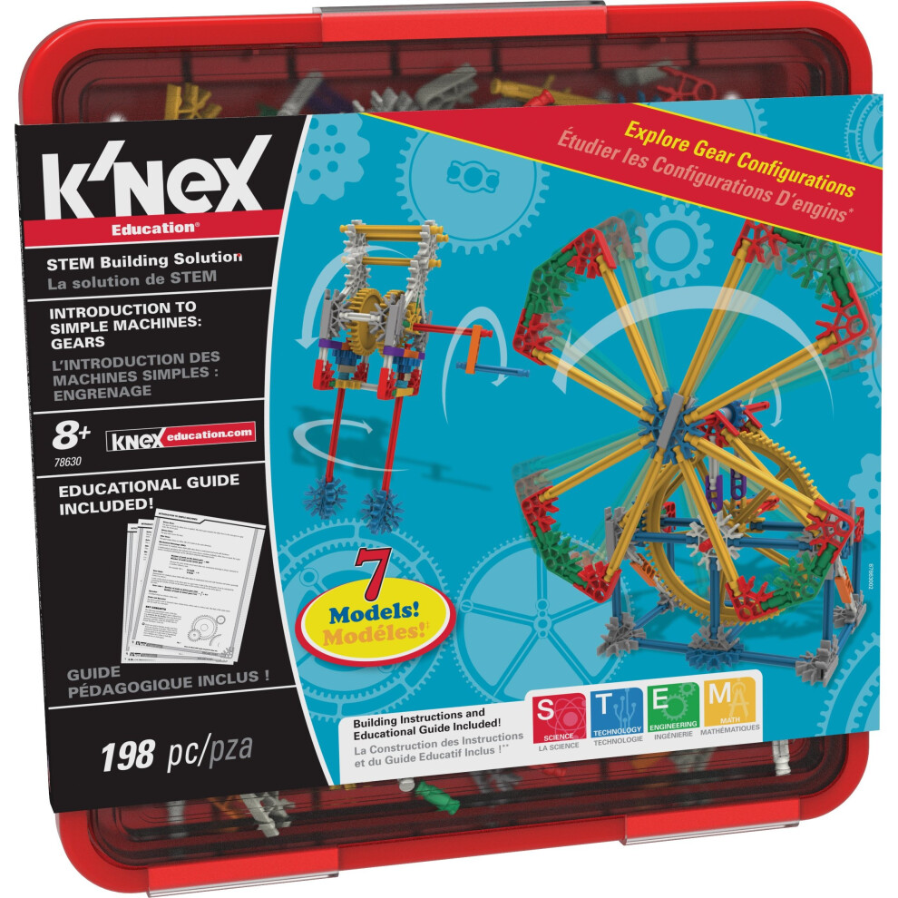 K'Nex Education 78630 Intro to Simple Machines: Gears Set for Key Stages 1 and 2 Engineering Education Toy, 198 Pieces