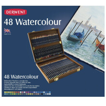 Coffret in legno 48 matite acquerellabili Derwent 30.5 x 24.5 x 6 cm