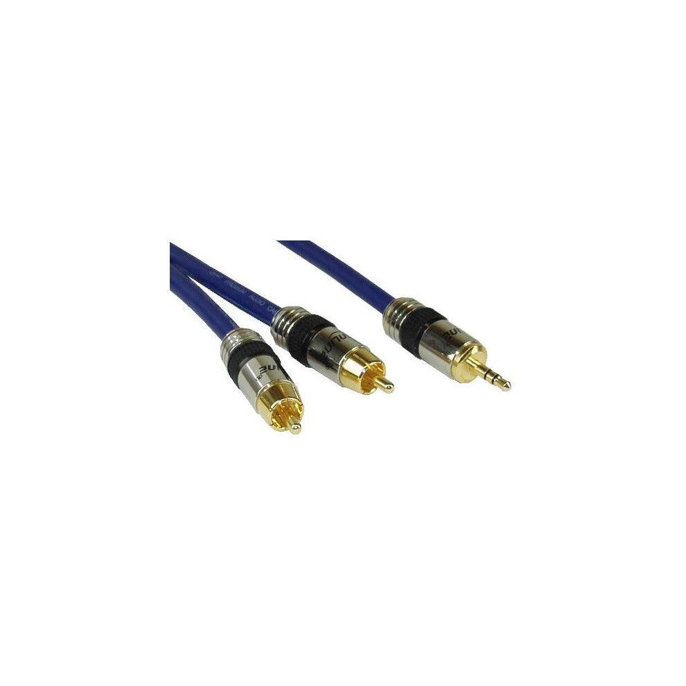 InLine® 5m Premium 2x RCA Male to 3.5mm Male Audio Cable with Golden Contacts
