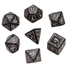 Juego de Dados Élficos Negro/Blanco (7)