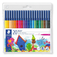 Staedtler Noris Club 326 WP20 Fibre Tip Pen in Wallet, Assorted Colours, Pack of 20