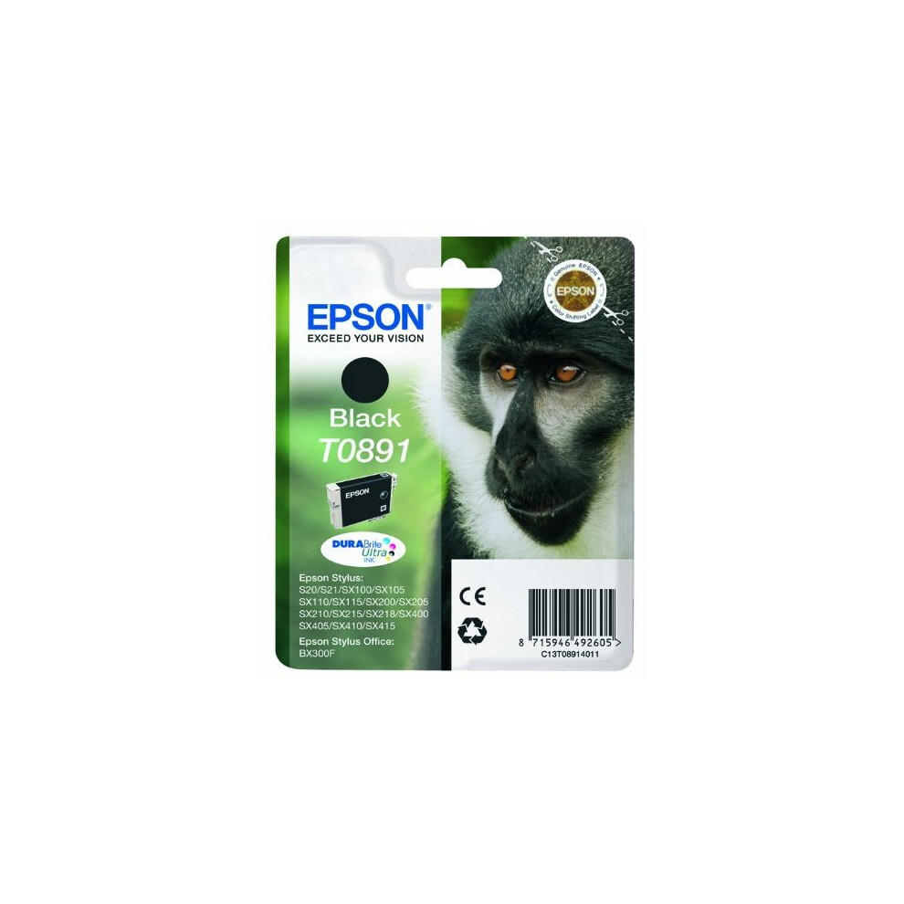 Epson T089 Stylus Ink Cartridge, Genuine Black