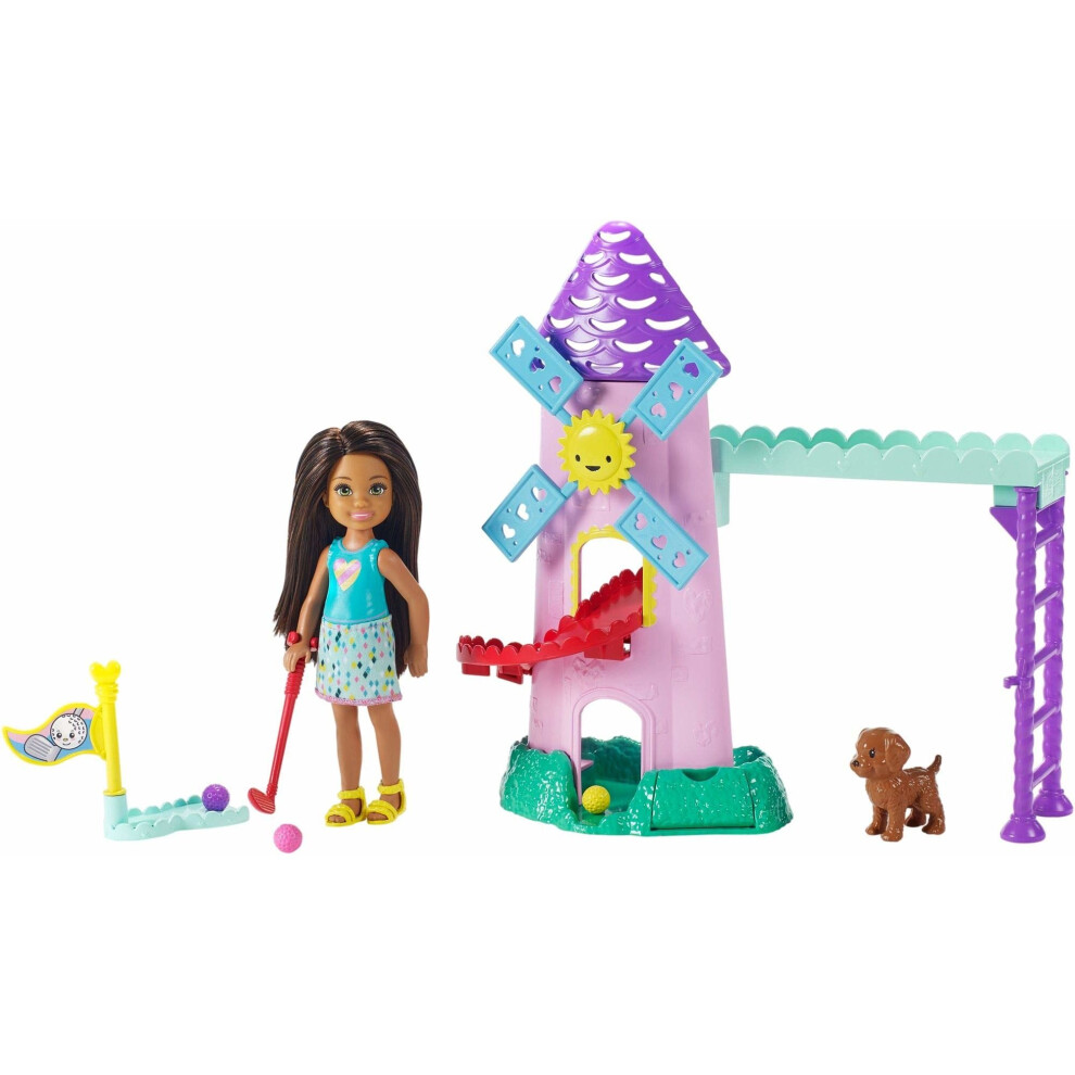 Barbie FRL85 Club Chelsea Mini Golf Doll and Playset, Multi-Colour