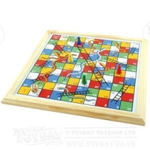 Wooden Snakes and Ladders Game