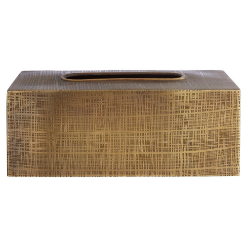 Premier Housewares Antique Brass Finish Madison Tissue Box Textured Surface