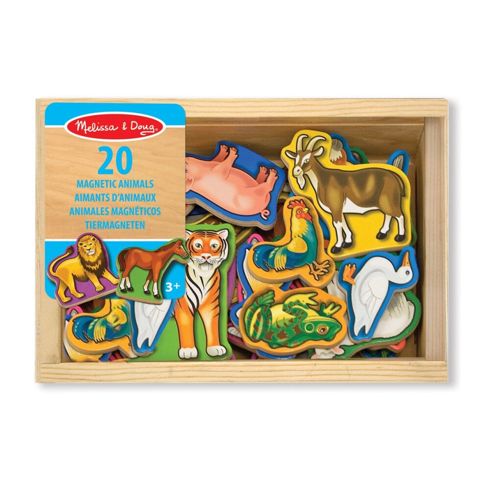 Melissa & Doug 20 Wooden Animal Magnets in a Box