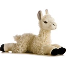 Aurora 12281E 12-inch Flopsie Teddy Llama - Cream and Black - Plush Soft Toy