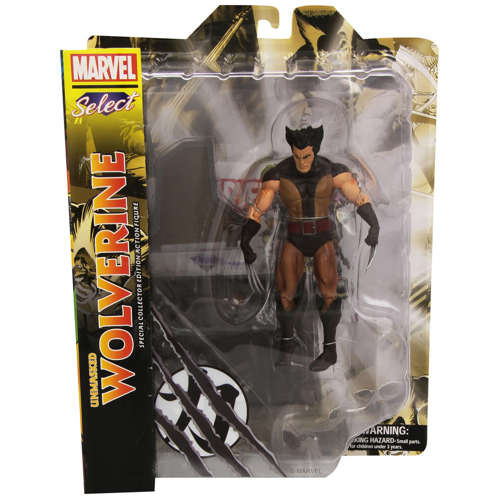 Diamond Select Marvel Select Wolverine Figure Unmasked Brown
