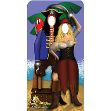 Star Cutouts Cut Out of Pirate Couple Stand-in