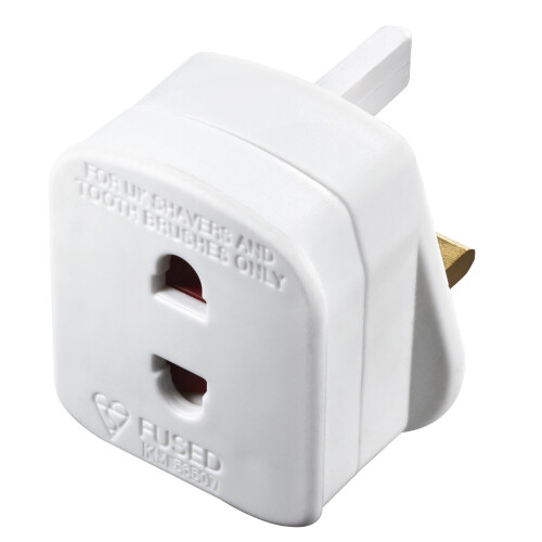 Masterplug SHADC Shaver Adaptor Fused - White 1