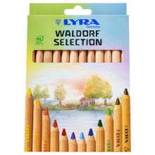 Lyra Super Ferby Pencils, Assorted Unpainted 12 Farbstifte Waldorf Selection