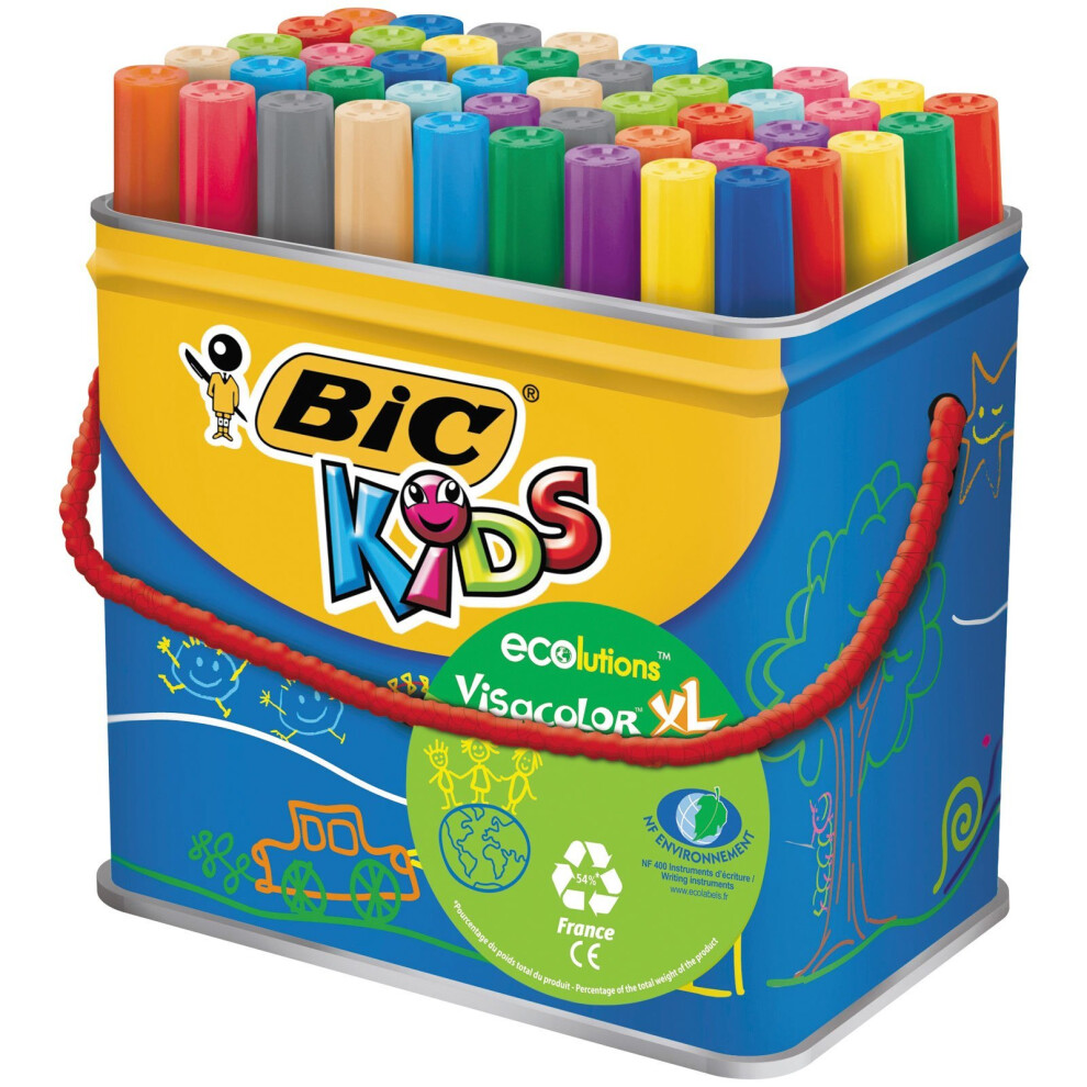 BIC Kids Visacolor XL ECOlutions Colouring Pens 48 Classpack