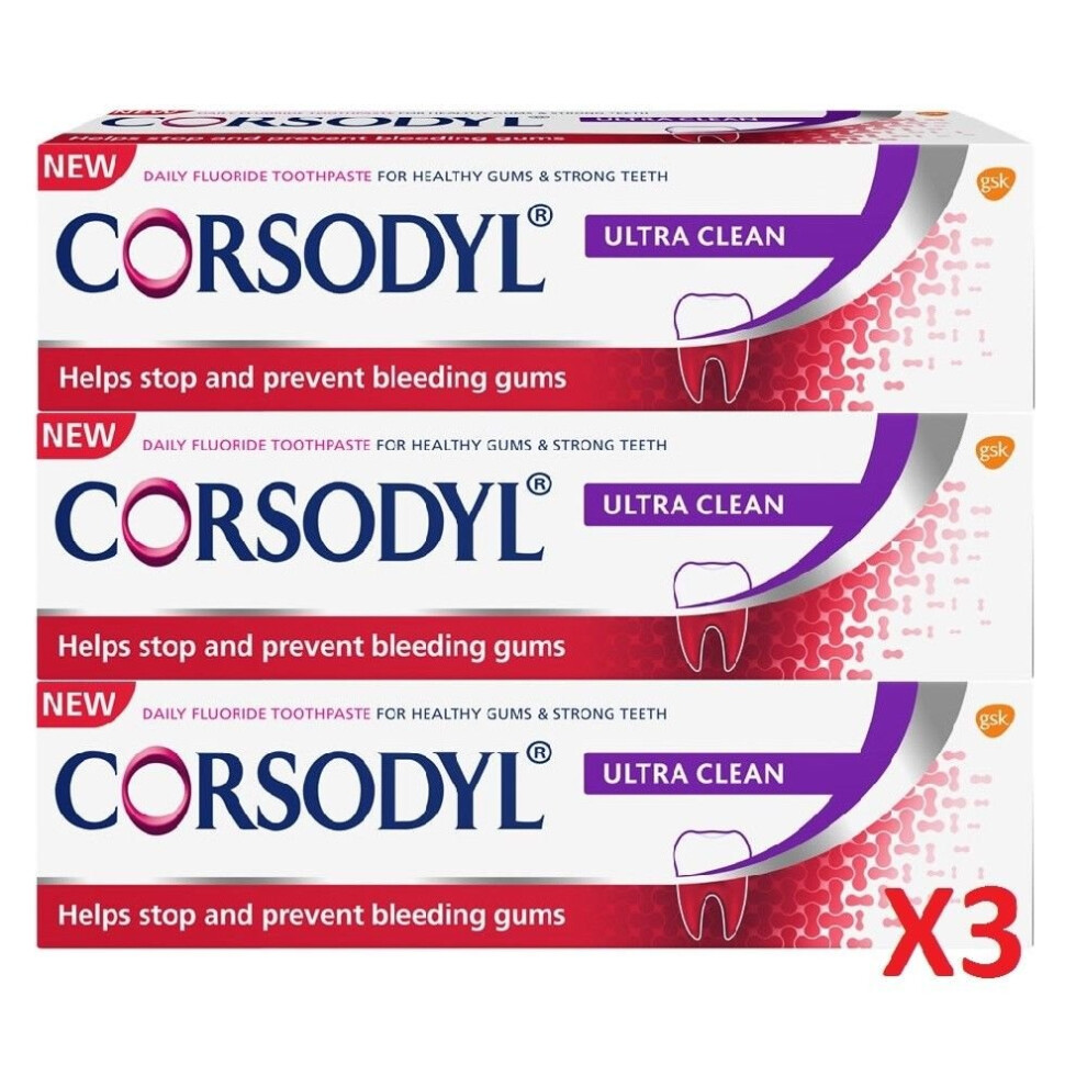 Corsodyl Ultra Clean Toothpaste 75ml 3 Pack