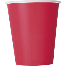 Tafelkunst - 8 Rode kartonnen bekers 210 ml