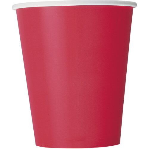 Tafelkunst - 8 Rode kartonnen bekers 210 ml