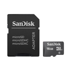SanDisk SDSDQM-016G-B35A 16 GB Class 4 MicroSDHC Memory Card with SD Adapter (Label May Change) - Refurbished