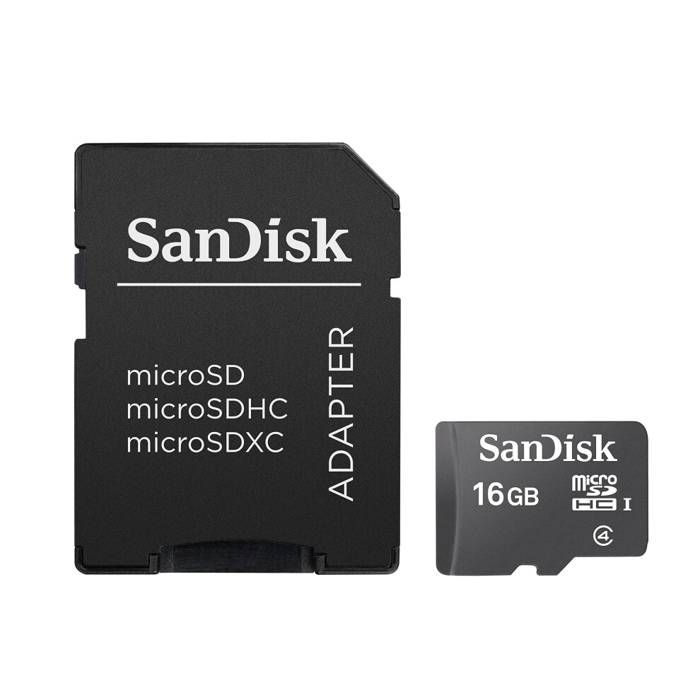 SanDisk SDSDQM-016G-B35A  16 GB Class 4 MicroSDHC Memory Card with SD Adapter (Label May Change)