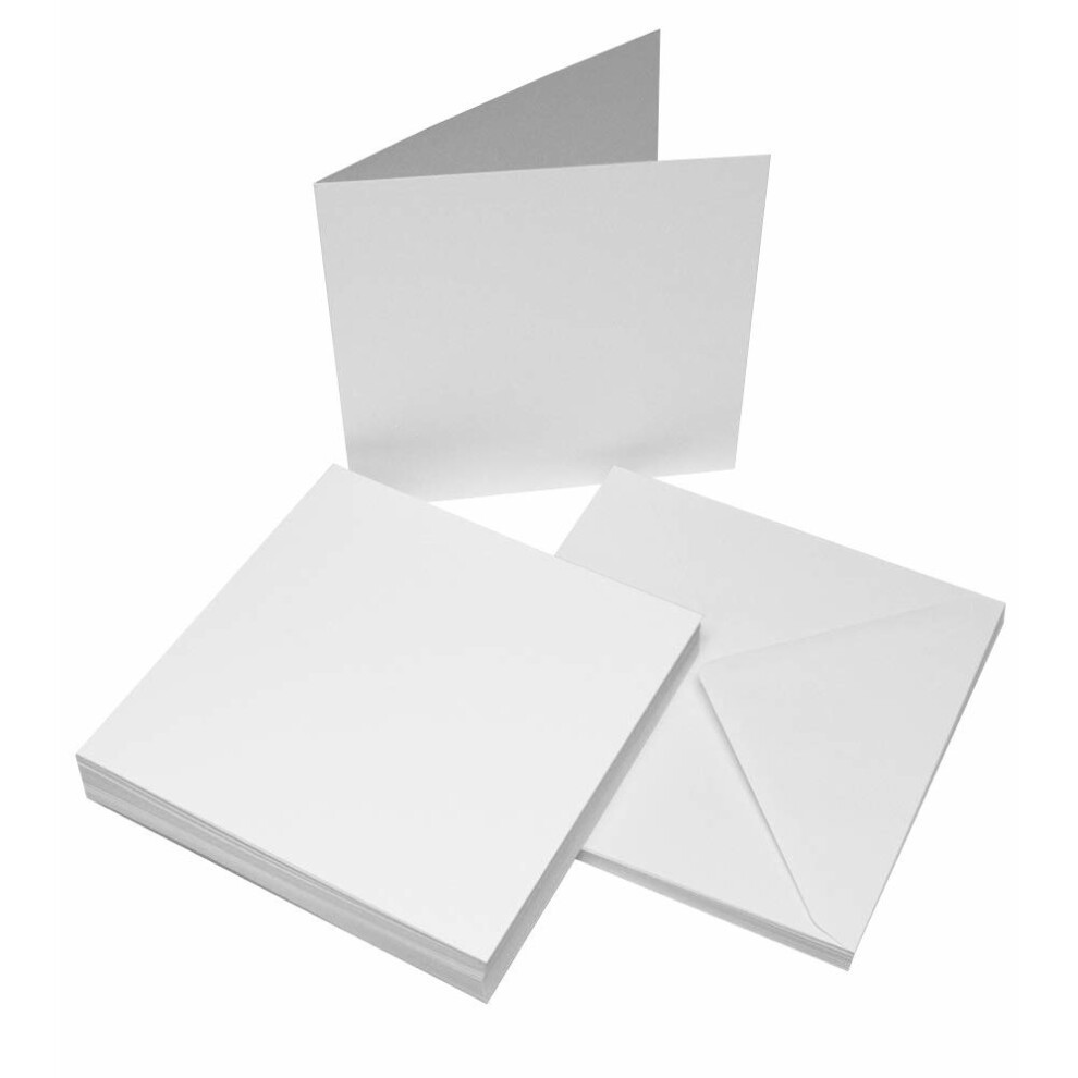 Craft UK 863 8 x 8 inch Card and Envelope pack of 25 - White