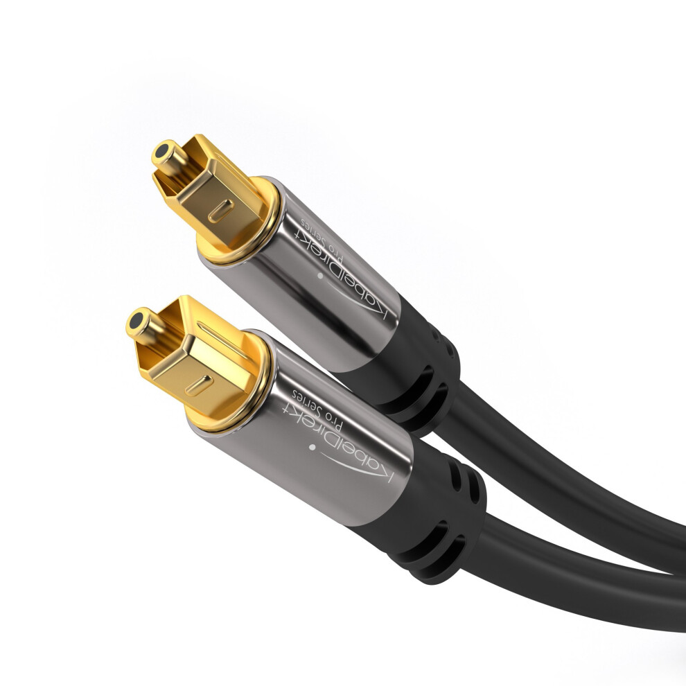 Kabeldirekt 2M Optical Digital Audio Cable/ Toslink Cable (Toslink To Toslink, Fibre Optic Cable, For Home Theater, Ps4, Xbox) Pro Series 609613459139