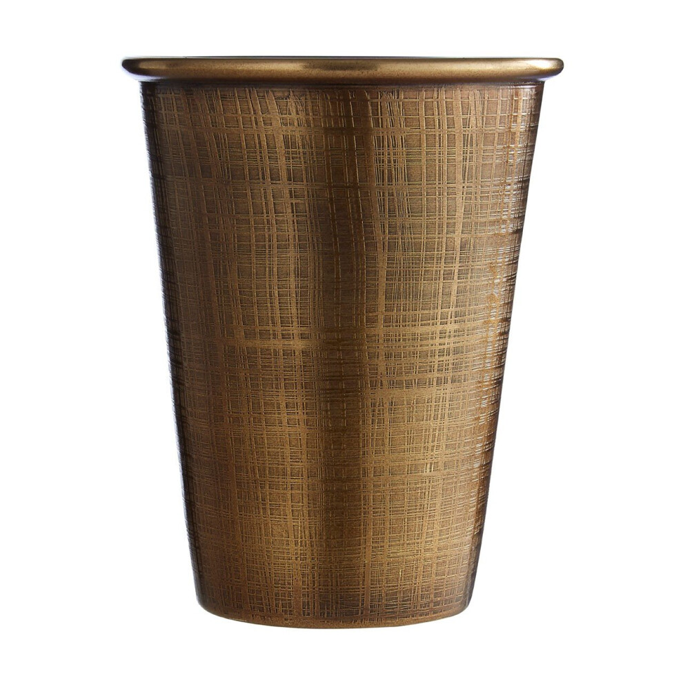 Premier Housewares Antique Brass Finish Madison Tumbler Textured Surface, 300Ml