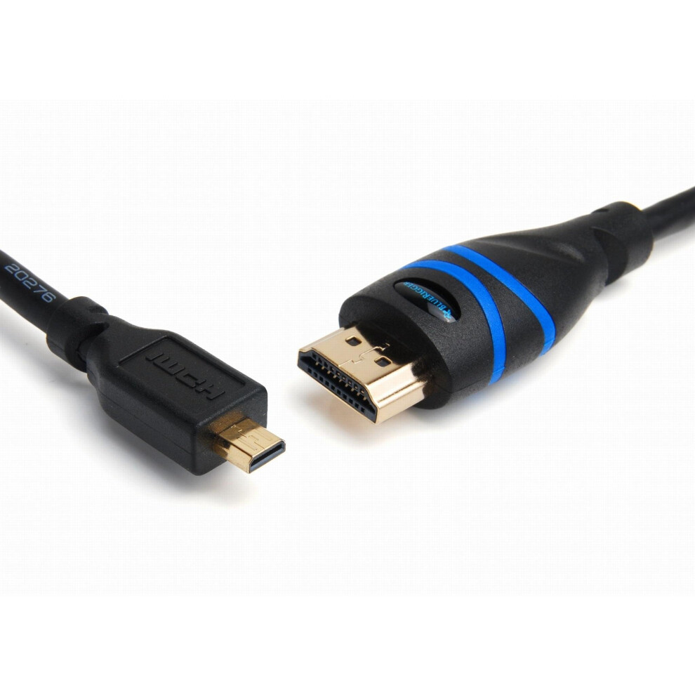 Bluerigger High Speed Micro Hdmi Cable-4K Resolution- Supports 3D, Ethernet-3M 609465956008