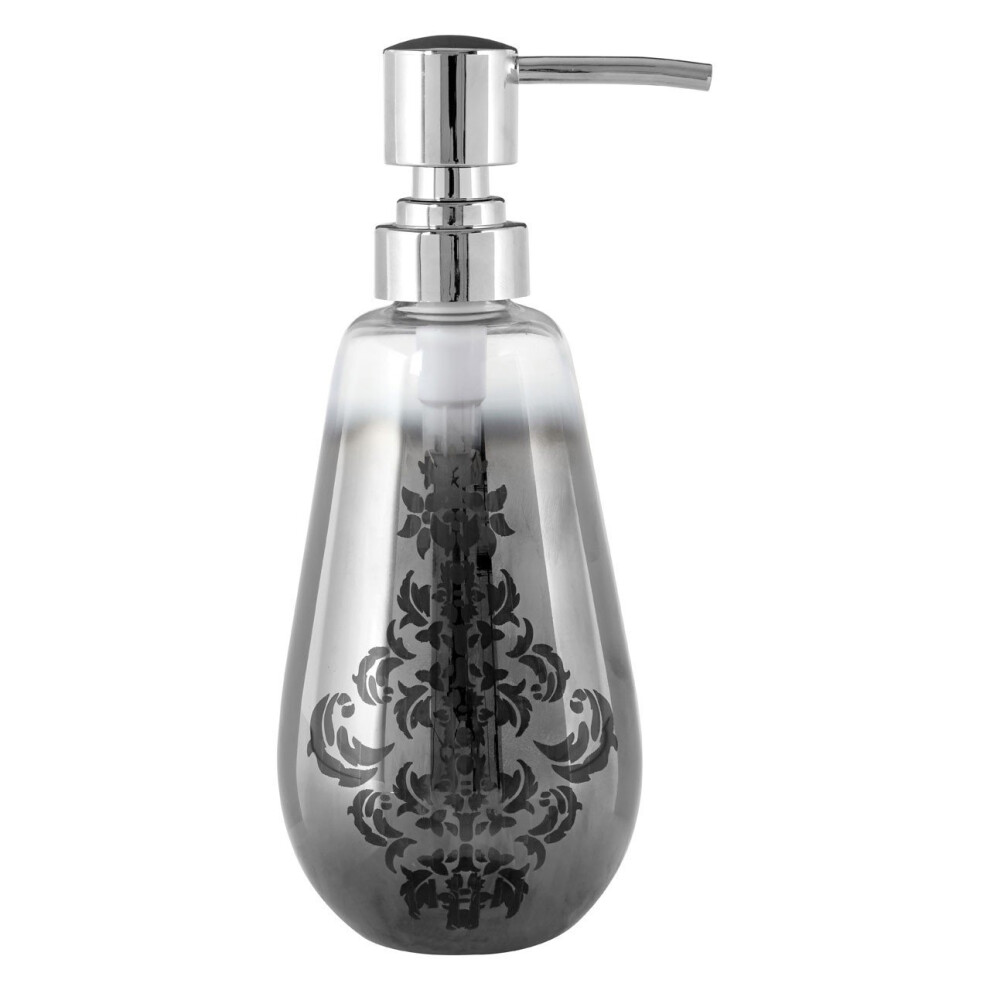 Elissa Soap Dispenser Decorative Leaf Motifs, Silver, 395 ml