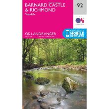 OS Landranger Map 92 Barnard Castle & Richmond