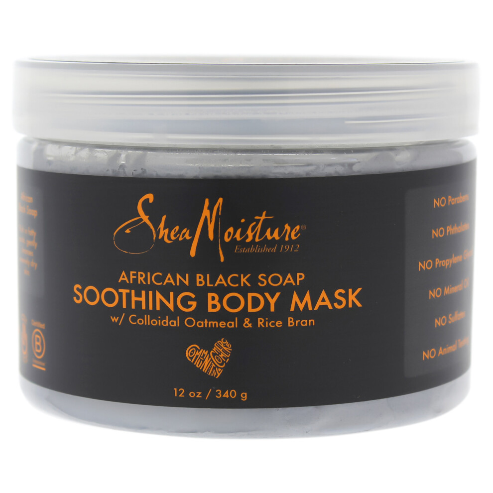 African Black Soap Soothing Body Mask by Shea Moisture for Unisex - 12 oz Mask