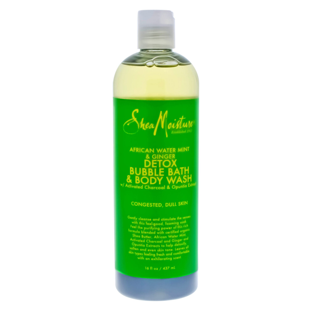African Water Mint & Ginger Detox Bubble Bath & Body Wash by Shea Moisture for Unisex - 16 oz Body Wash