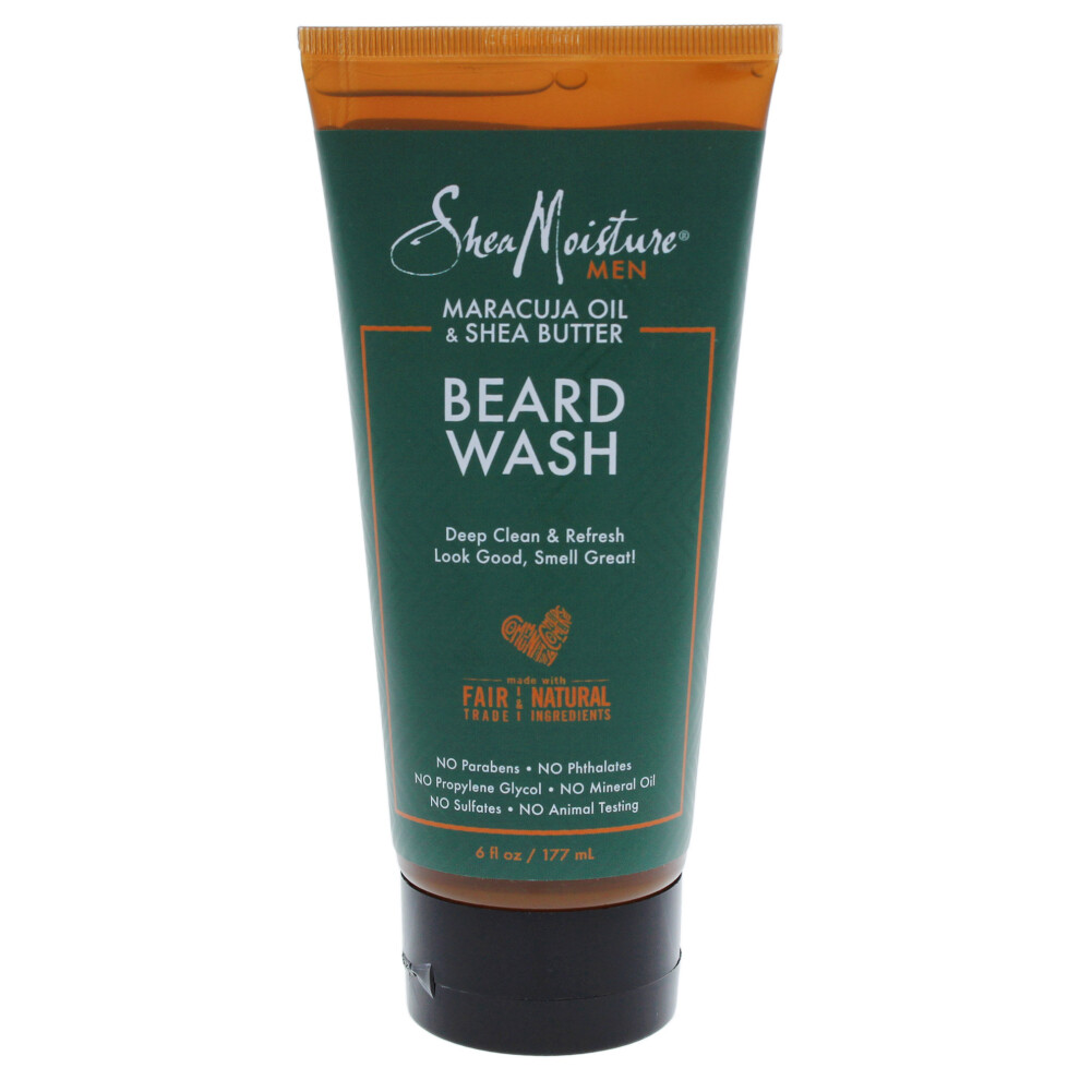 Maracuja Oil & Shea Butter Beard Wash Deep Clean & Refresh by Shea Moisture for Men - 6 oz Cleanser