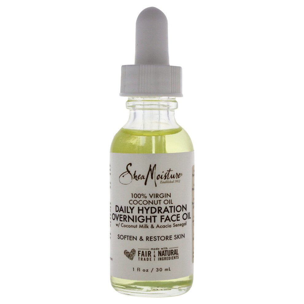 100% Virgin Coconut Oil Daily Hydration Overnight Face Oil by Shea Moisture for Unisex - 1 oz Oil