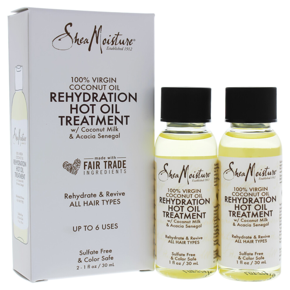 100 Percent Virgin Coconut Oil Rehydration Hot Oil Treatment by Shea Moisture for Unisex - 1 oz Treatment