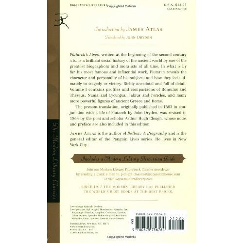 Plutarch's Lives: Volume 1 (The Dryden Translation) (Modern Library) 1