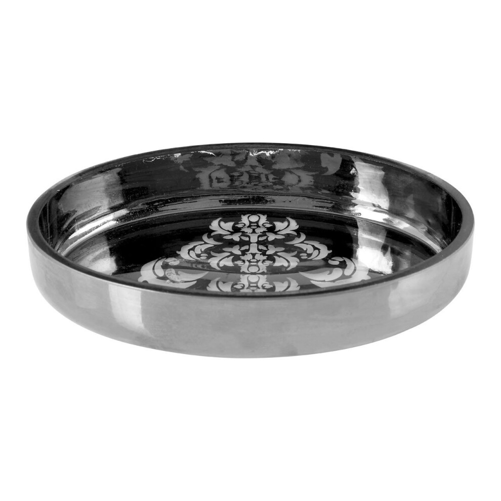 Elissa Oval Soap Dish, Decorative Leaf Motifs